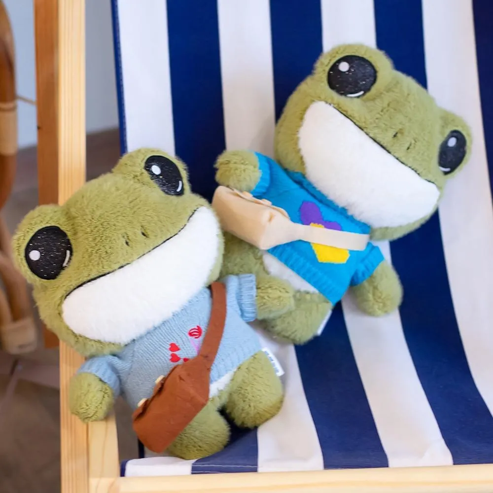 29cm Cute Plush Big Eyes Frog Toy Stuffed Animals Soft Sweater Crossbody Bag Kids Toys Birthday Christmas Gift for Girls Boys