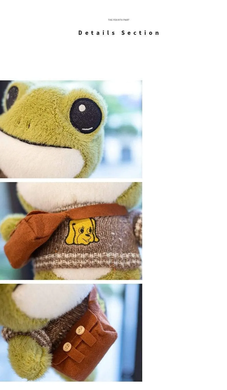 29cm Cute Plush Big Eyes Frog Toy Stuffed Animals Soft Sweater Crossbody Bag Kids Toys Birthday Christmas Gift for Girls Boys