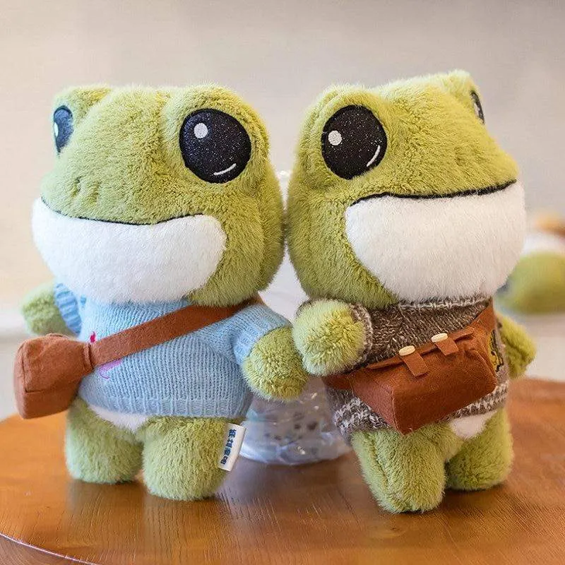 29cm Cute Plush Big Eyes Frog Toy Stuffed Animals Soft Sweater Crossbody Bag Kids Toys Birthday Christmas Gift for Girls Boys