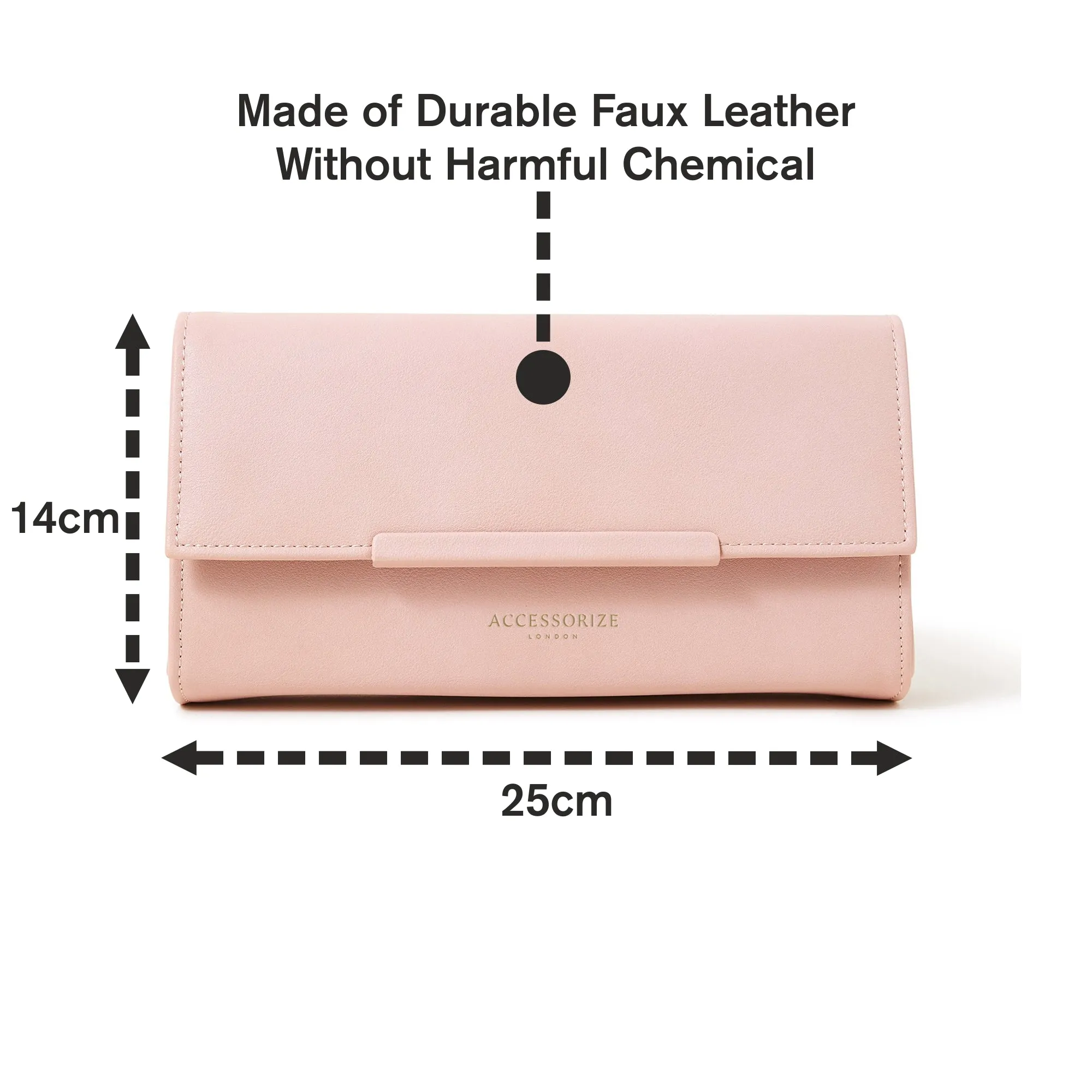 Accessorize London Women's Pink Clean Pu Bar Clutch