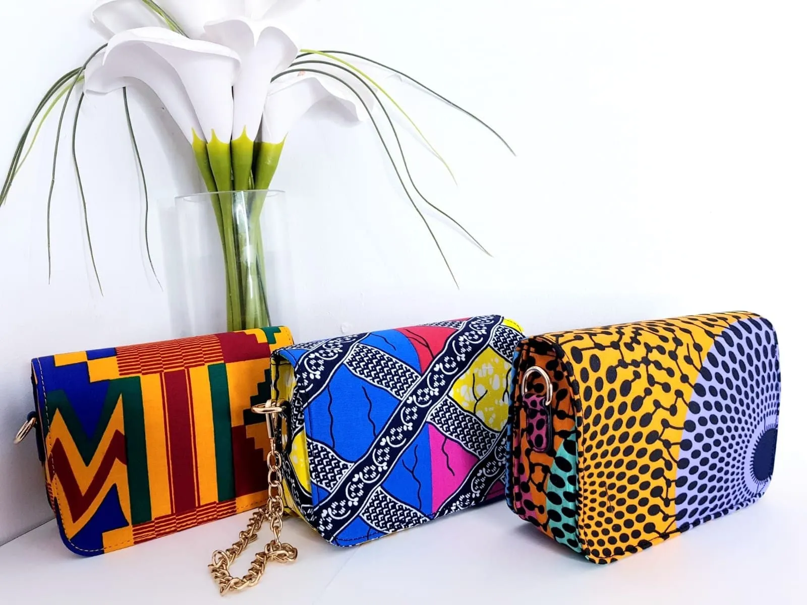 African Print Shoulder Bag | Ankara Print Chain Bag