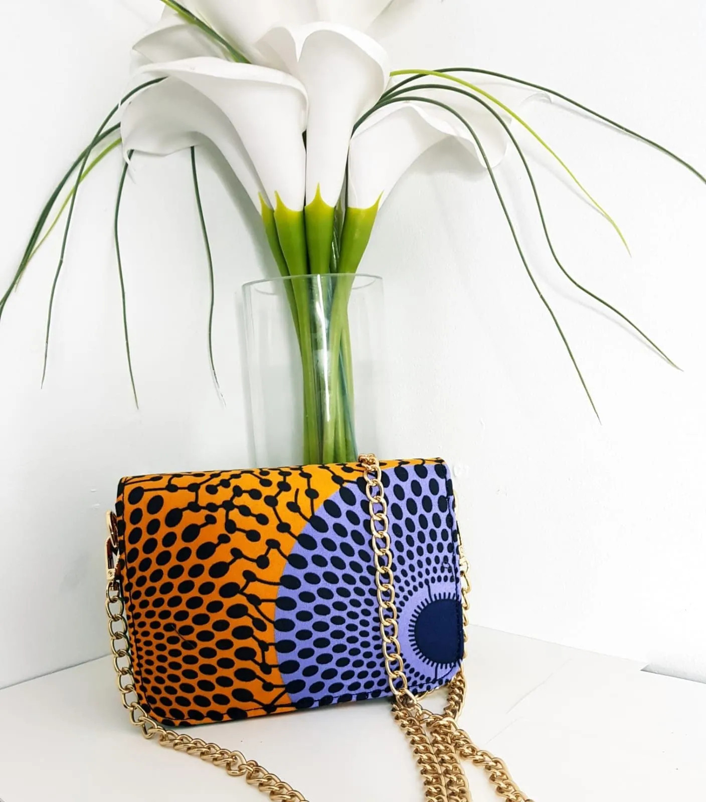 African Print Shoulder Bag | Ankara Print Chain Bag