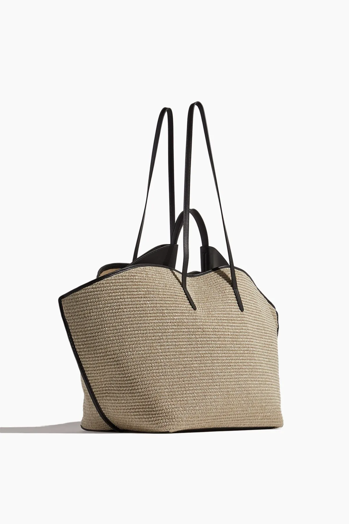 Ann Large Tote in Raffia/Black