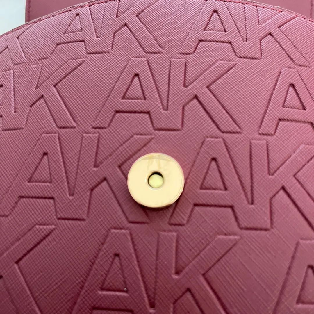 Anne Klein Maroon Medium Leatherette Logo Crossbody Bag | Like New |