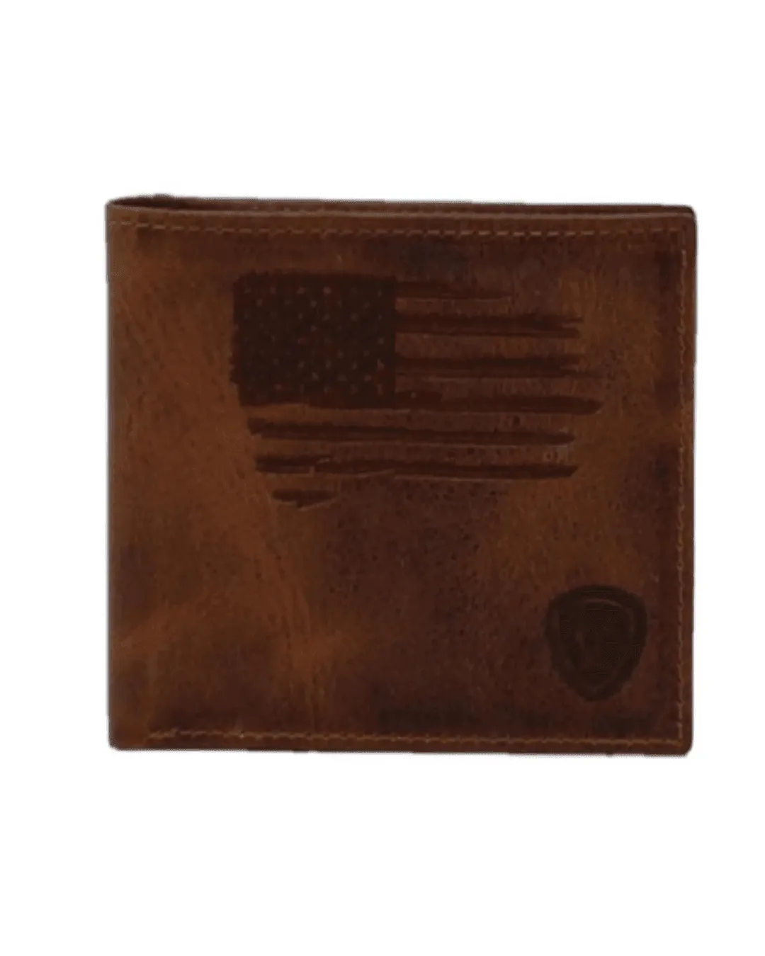 Ariat Men’s Brown Stitched Flag Bifold Wallet A3545602