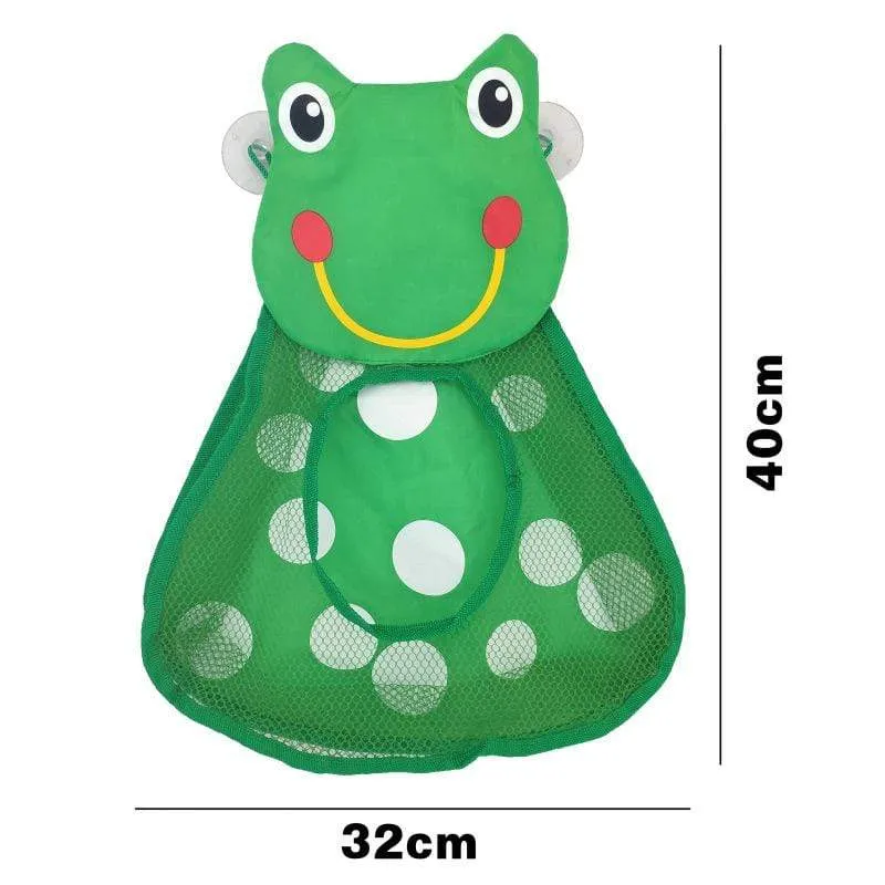 Baby Bath Toys Storage Bag Cute Duck Frog Mesh Net Bag Kids Water Toys Organizer Suction Cups Bath Game Bag Bathroom Accessaries