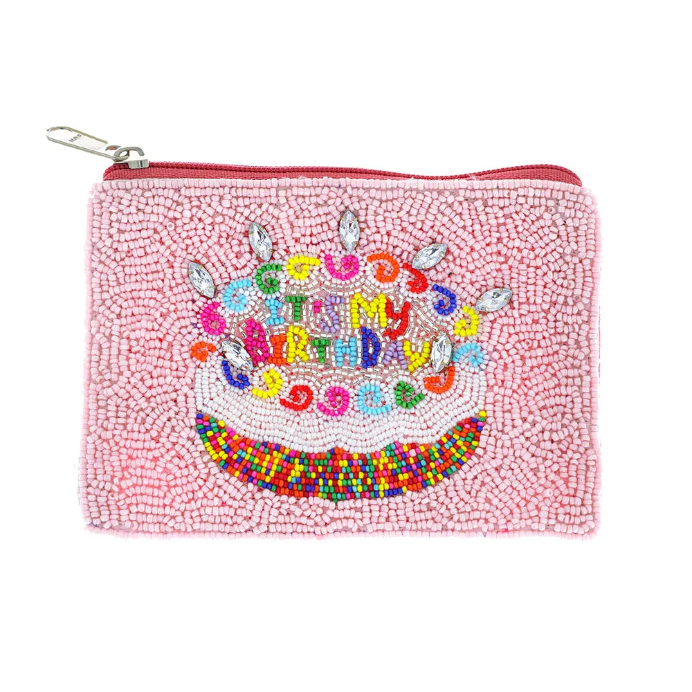 Beaded Birthday Mini Pouch