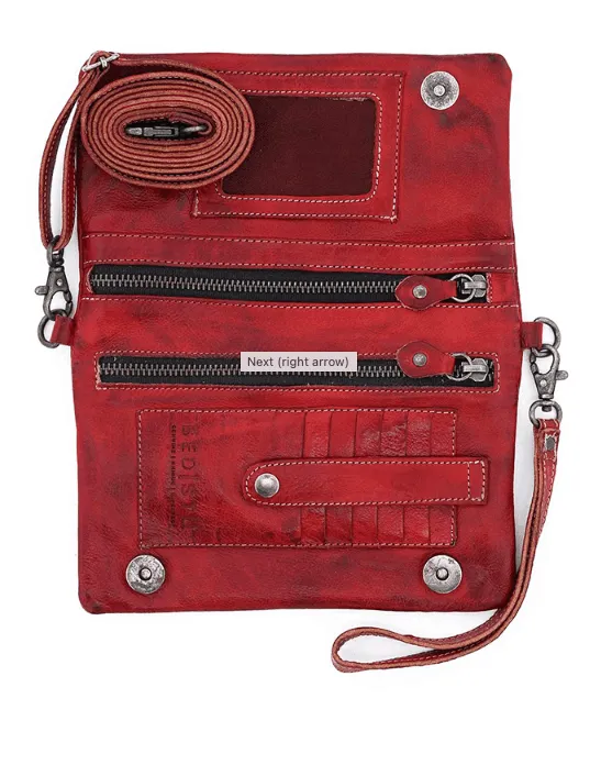 Bed Stu Cadence Red Rustic Crossbody/Clutch Wallet Purse A621040-RDRS