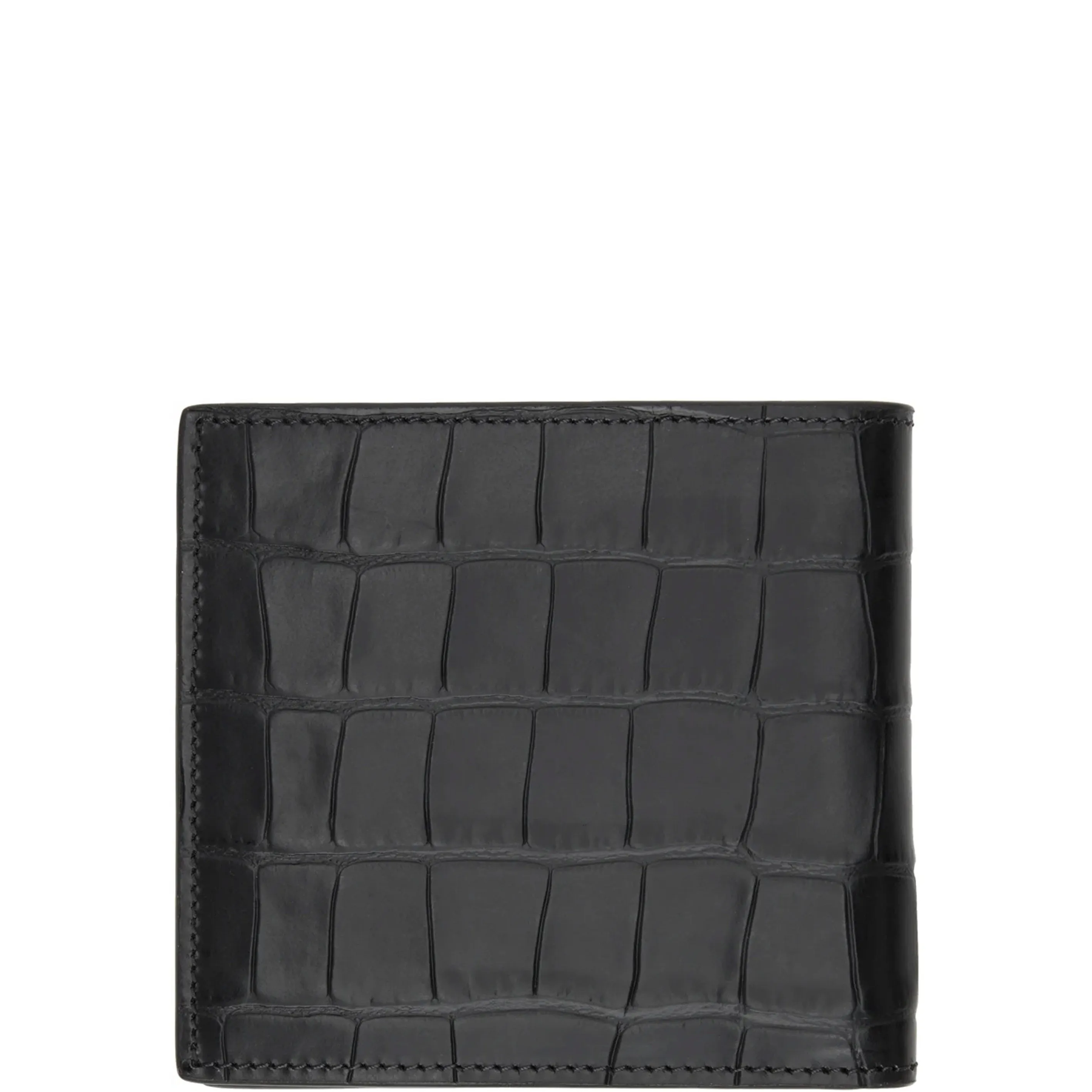 Bi Fold Croc Skull Wallet, Black