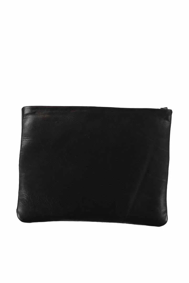 Black Leather Clutch