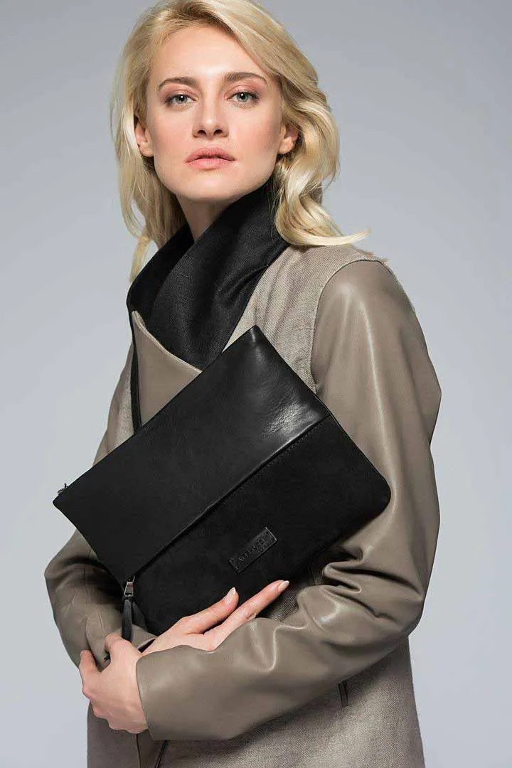 Black Leather Clutch