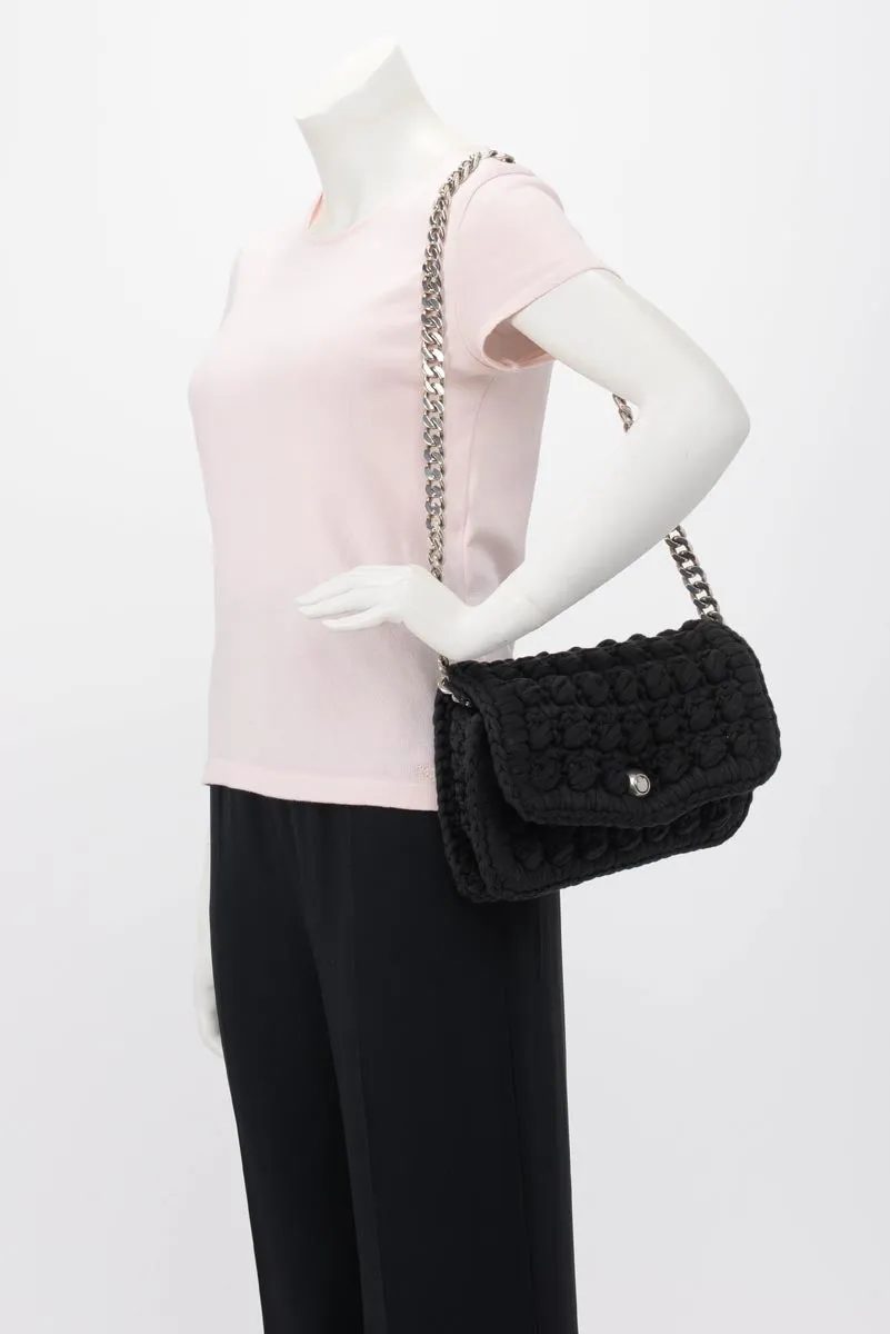 Bottega Veneta Black Crochet Chain Shoulder Bag