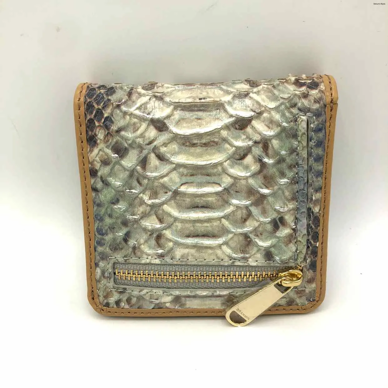 BRAHMIN Gray Beige Pre Loved Embossed Wallet