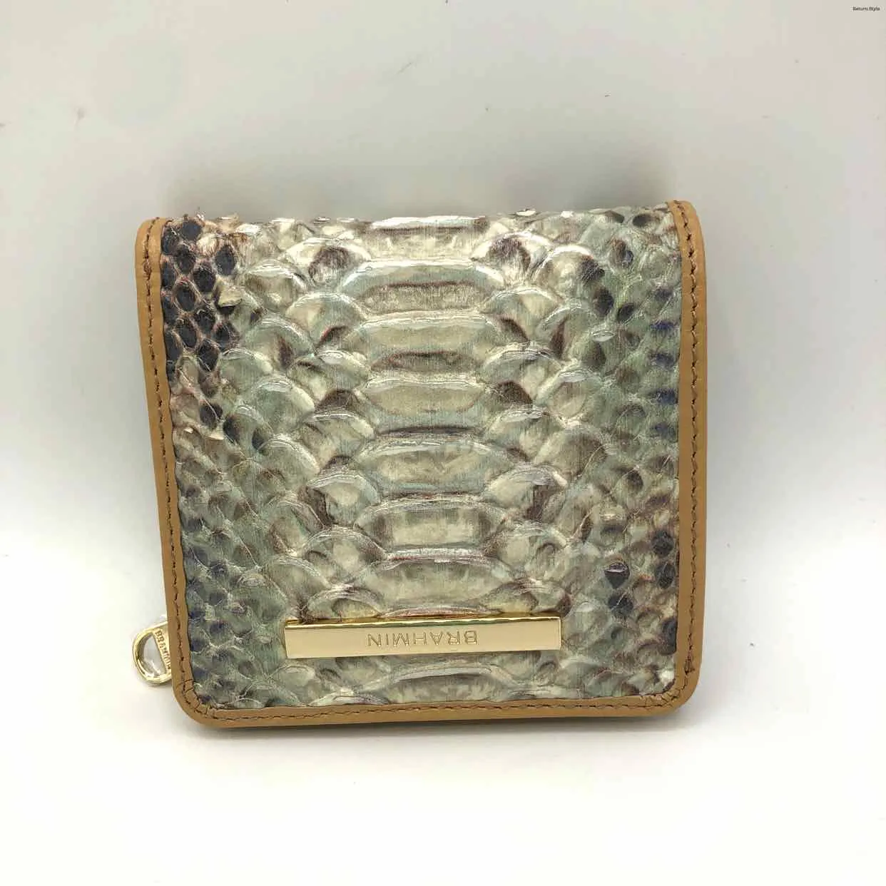 BRAHMIN Gray Beige Pre Loved Embossed Wallet