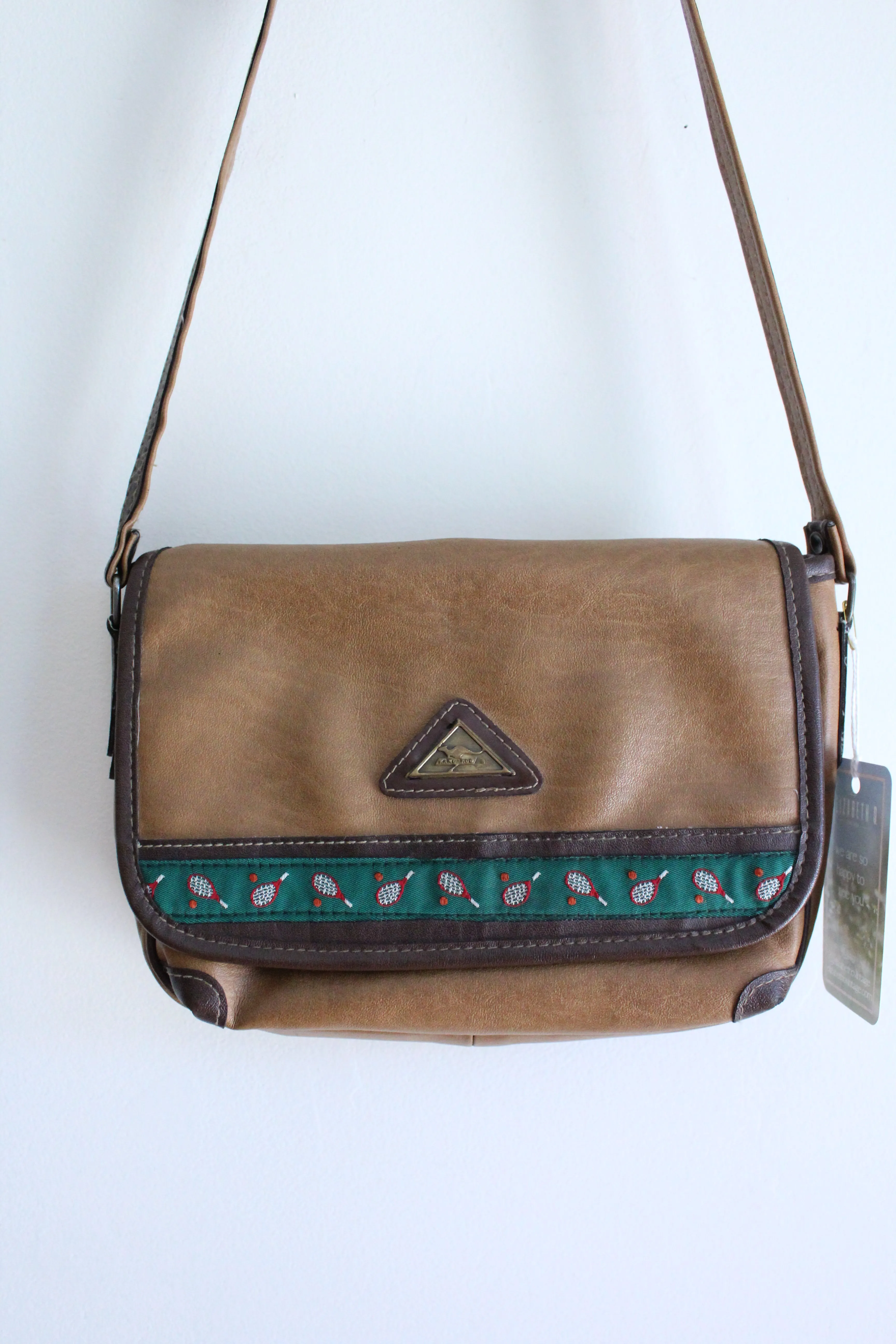 Brown Faux Leather Vintage Crossbody Bag