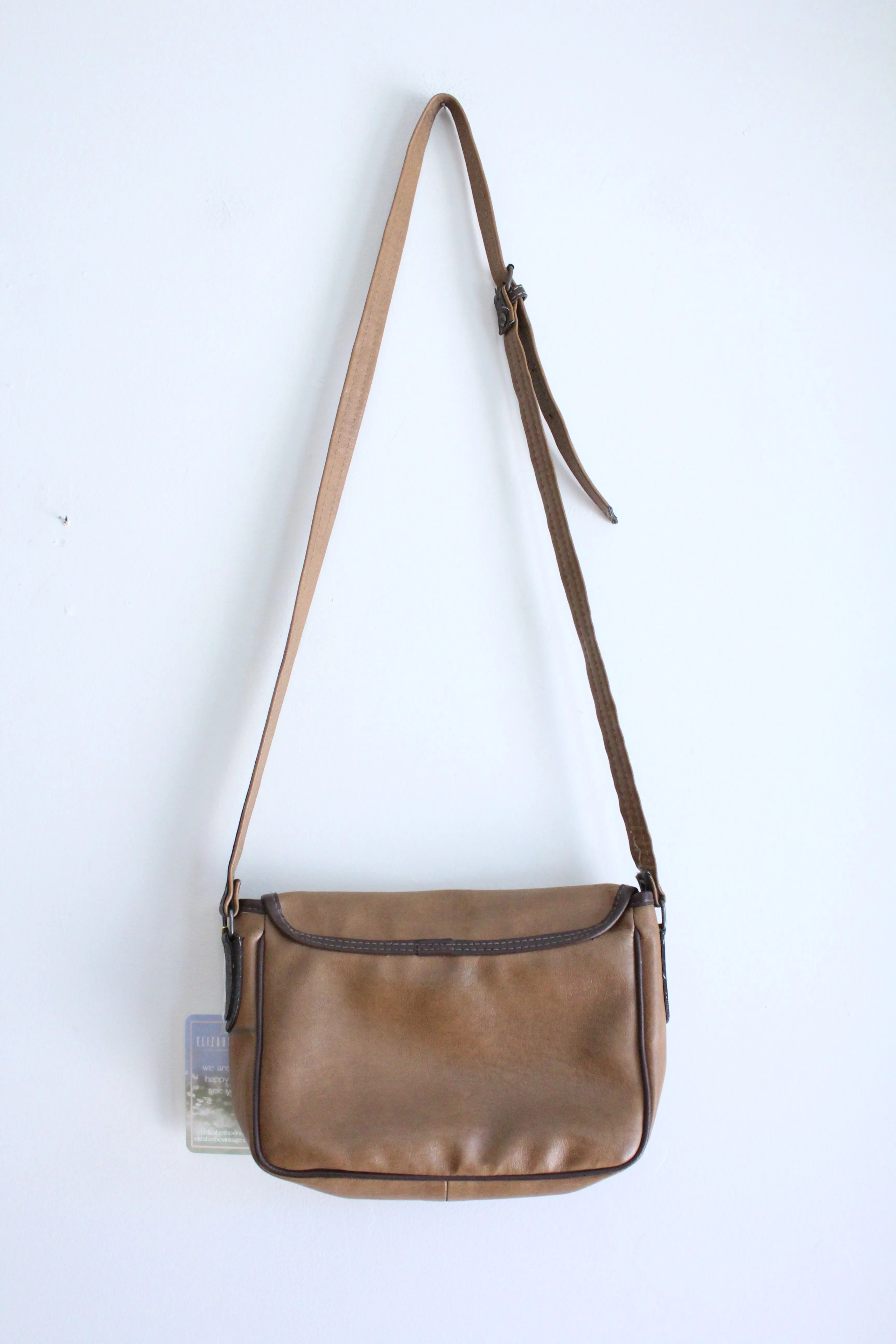 Brown Faux Leather Vintage Crossbody Bag