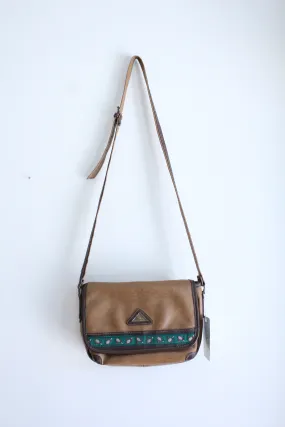 Brown Faux Leather Vintage Crossbody Bag