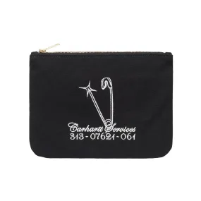 Canvas Graphic Zip Wallet (safety pin black/white)