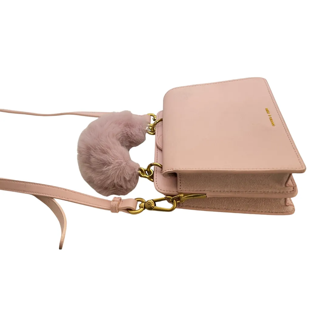 Charles & Keith Pink Fur Top Handle Crossbody Bag | Pre Loved |