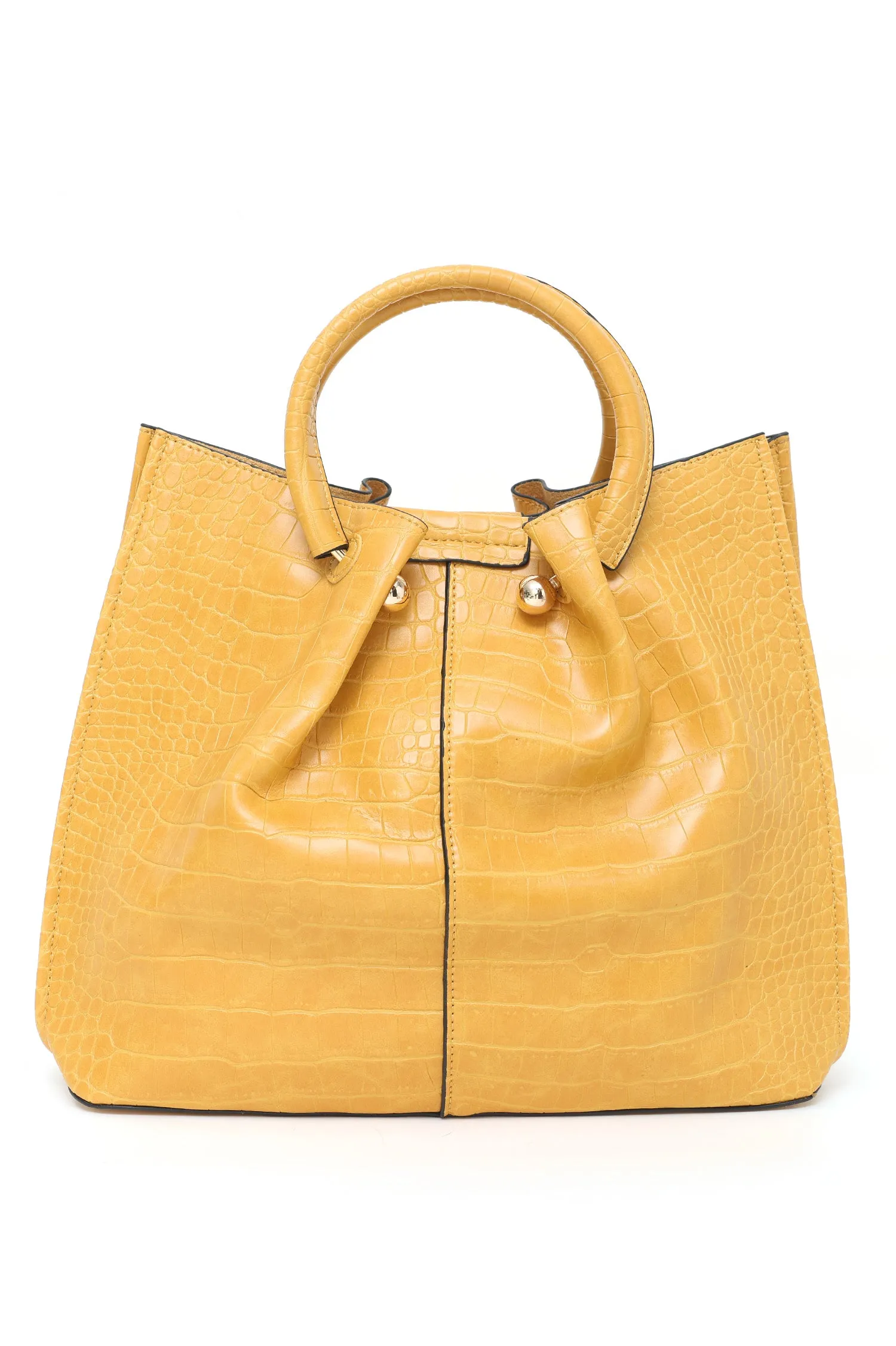 CLASSIC LEATHER BAG-YELLOW