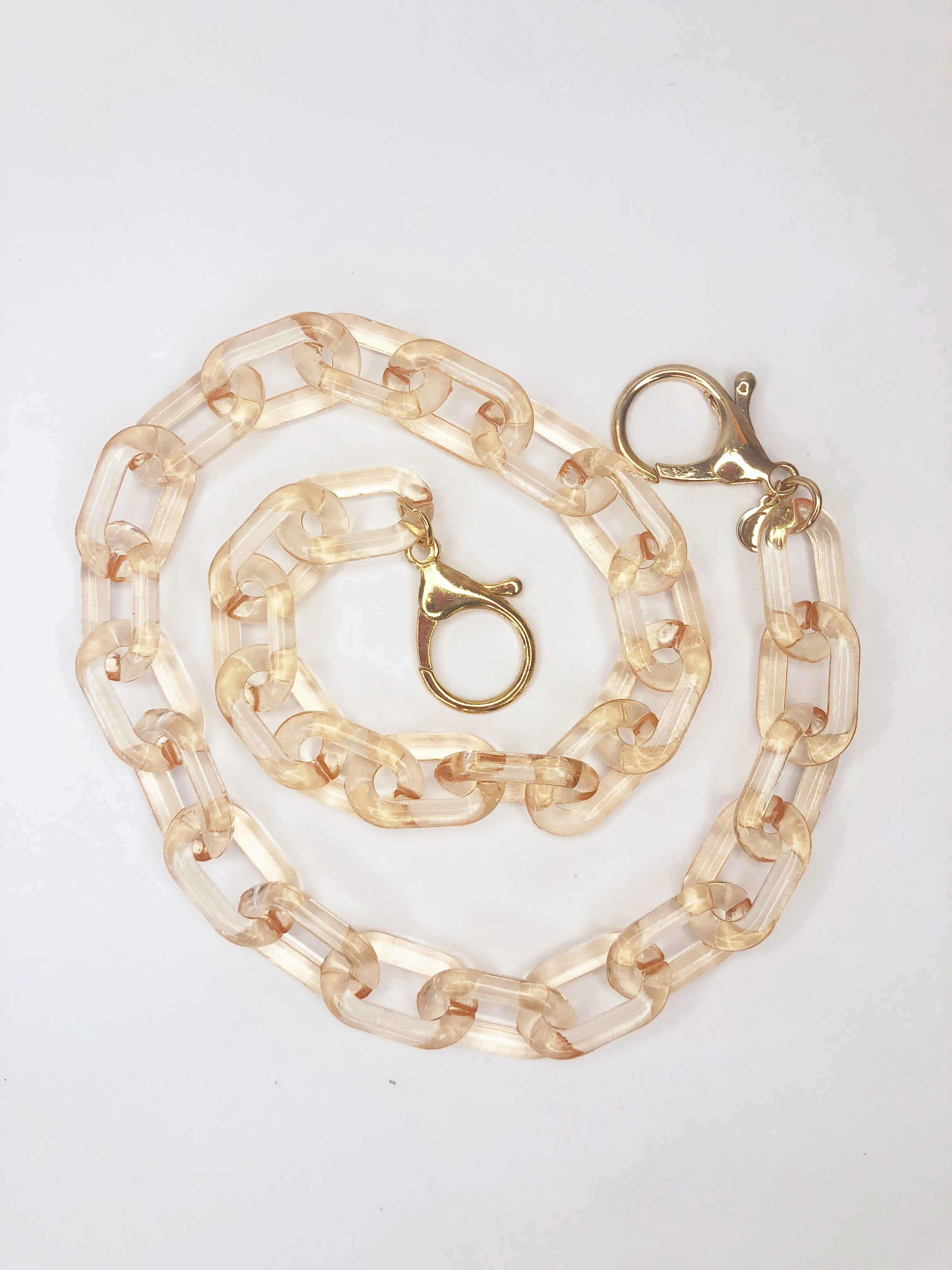 Clear Peach Acrylic Bag Strap