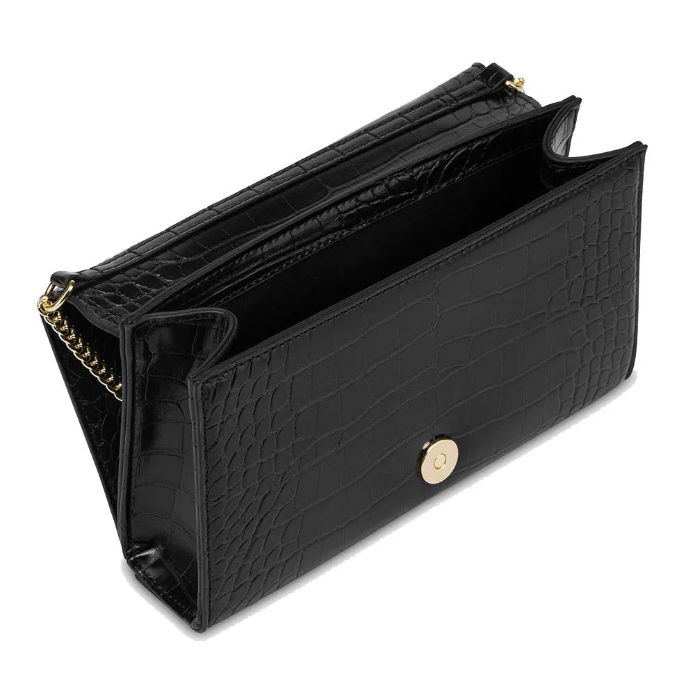 Clutch Donna con Tracolla LOVE MOSCHINO linea Croco Print colore Nero