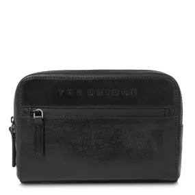 Clutch Uomo con Polsiera THE BRIDGE linea Damiano in Pelle Nera