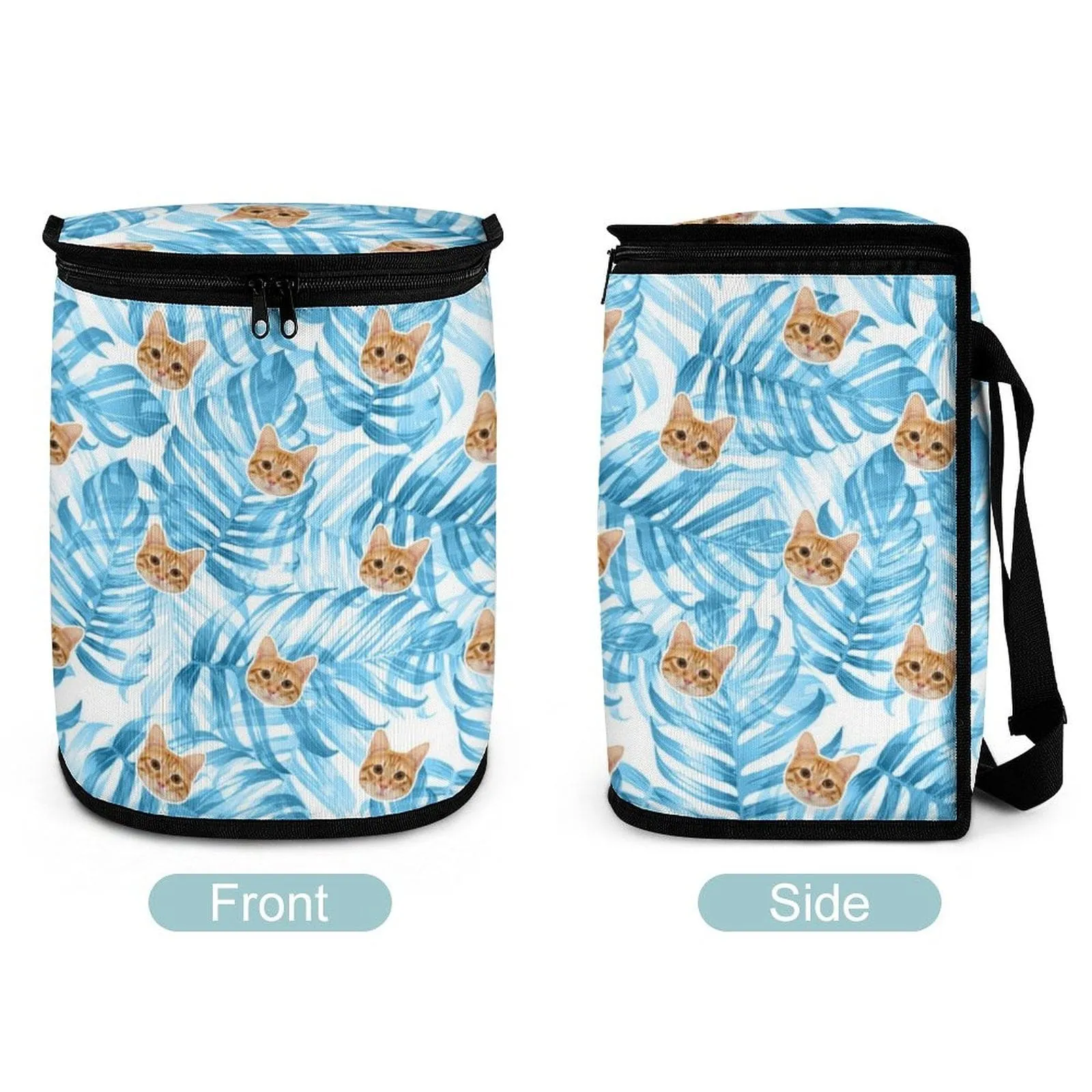 Custom Pet Cat Face Blue Coniferous Car Garbage Bag Personalized Car Storage Bag