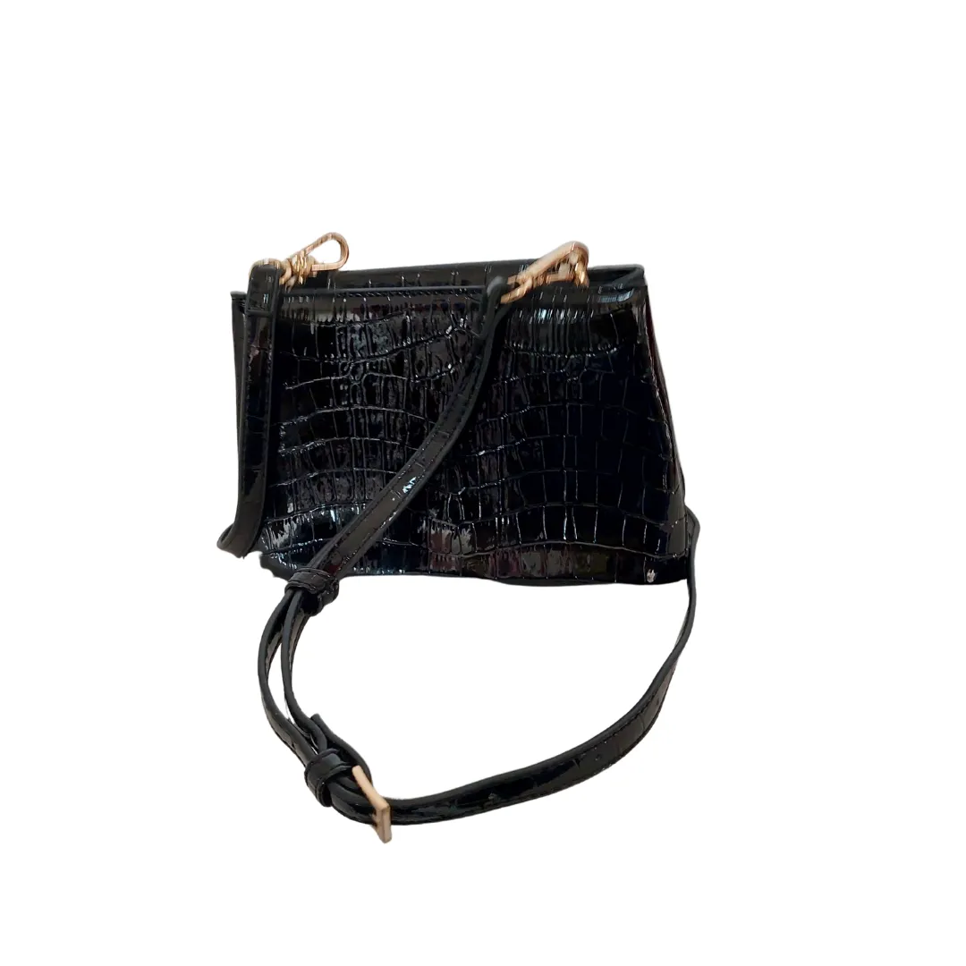 DUNE Black Croc Textured Leatherette Small Crossbody Bag | Gently Used |