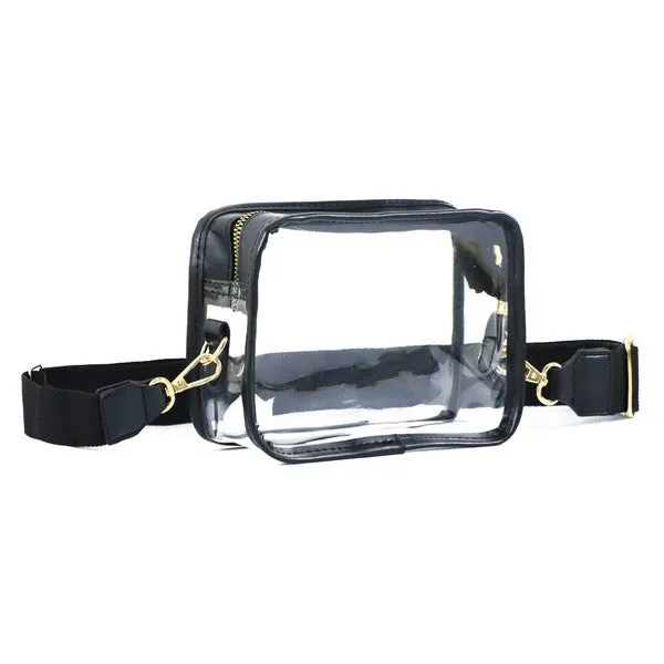 Explore More Collection - Clear Square Stadium Sling Bag Crossbody Strap