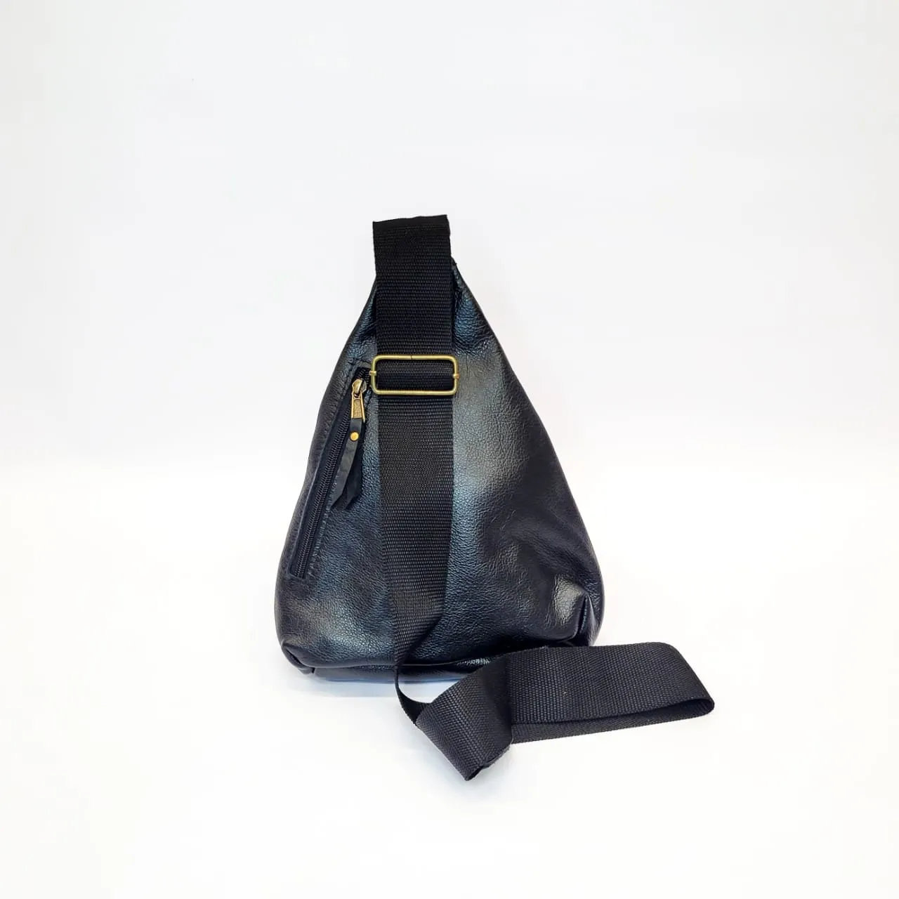 Gia leather black triangle backpack