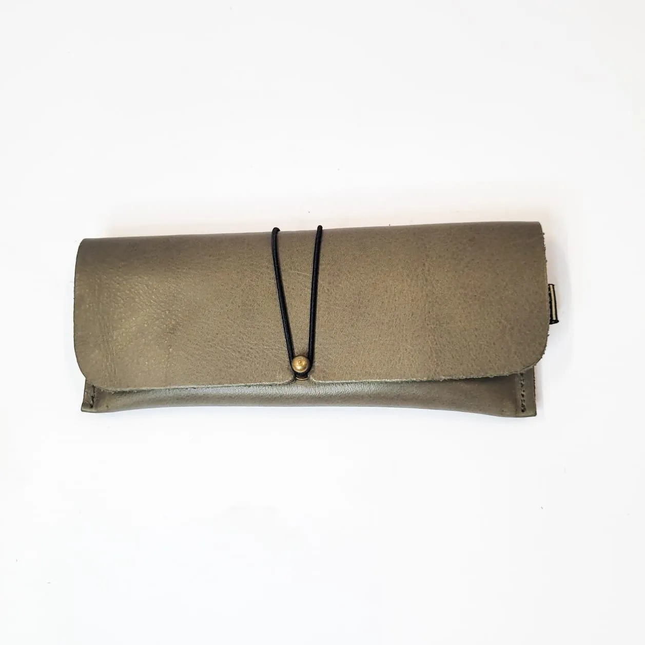 Gia leather olive sunglass pouch