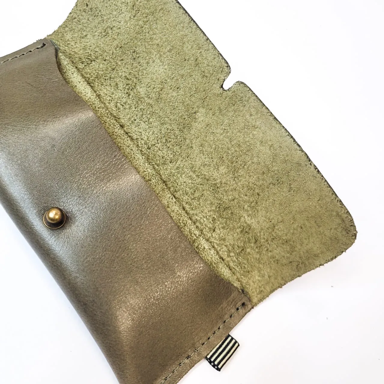 Gia leather olive sunglass pouch