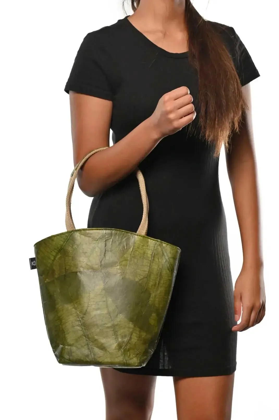 Green Tote Leaves Bag by Karuna Dawn