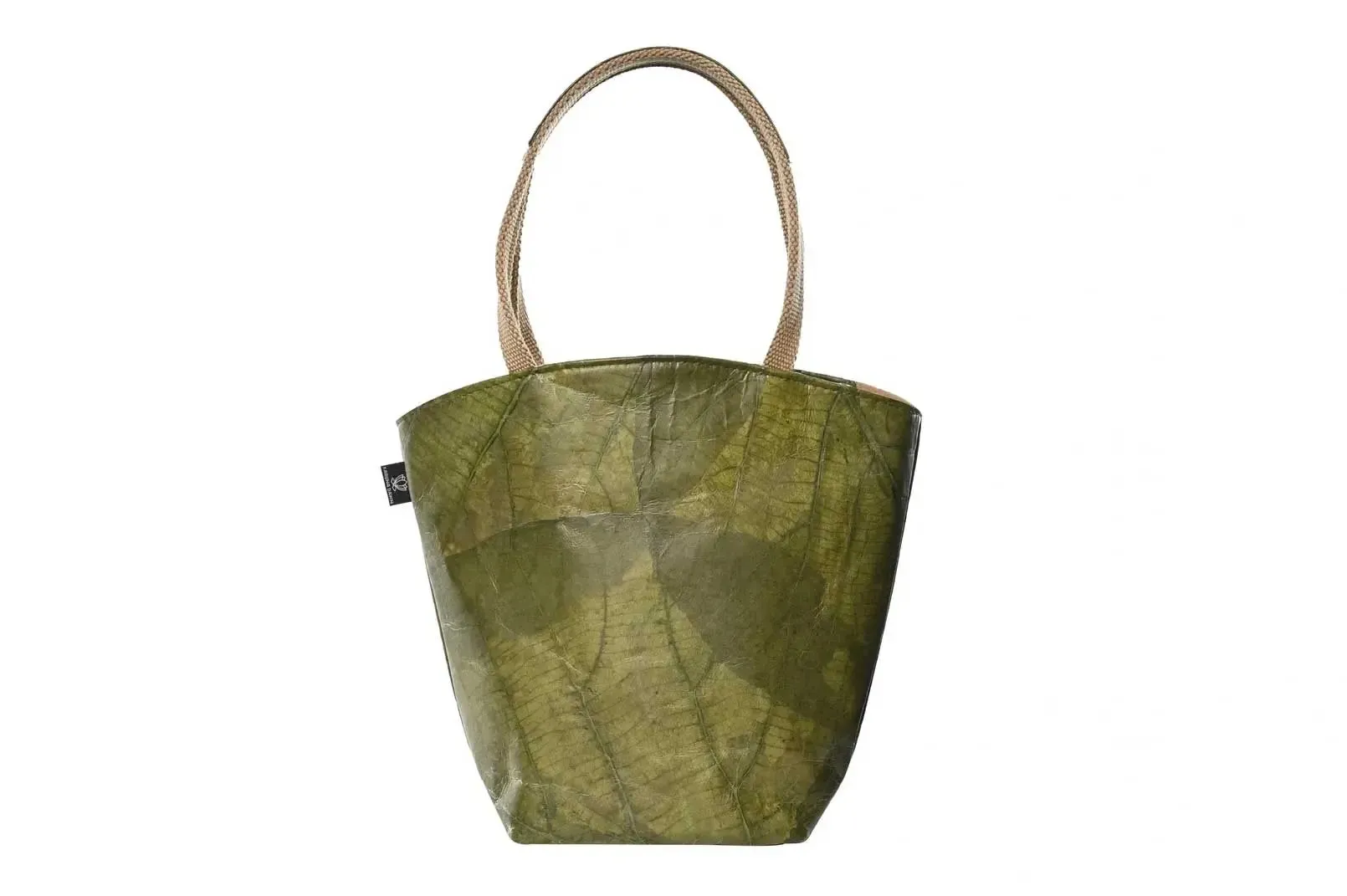 Green Tote Leaves Bag by Karuna Dawn