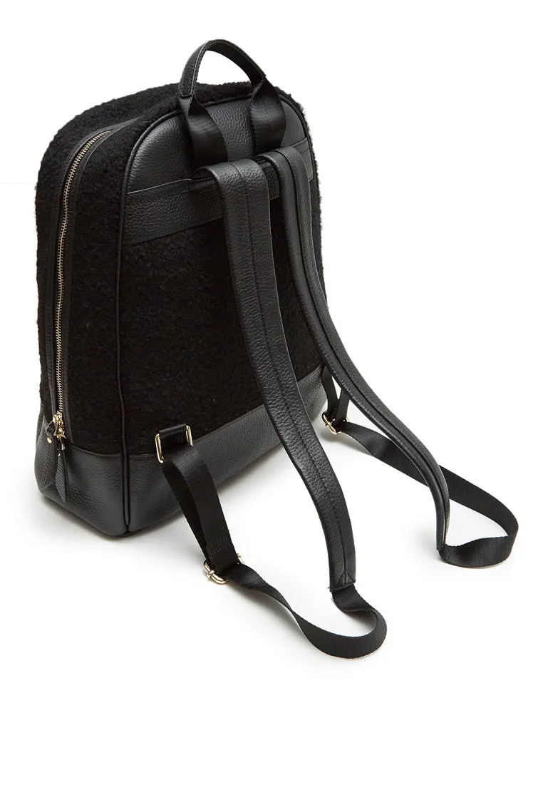 Grey By Ortenhill Grayson Black Leather Felt Backpack (Unisex)