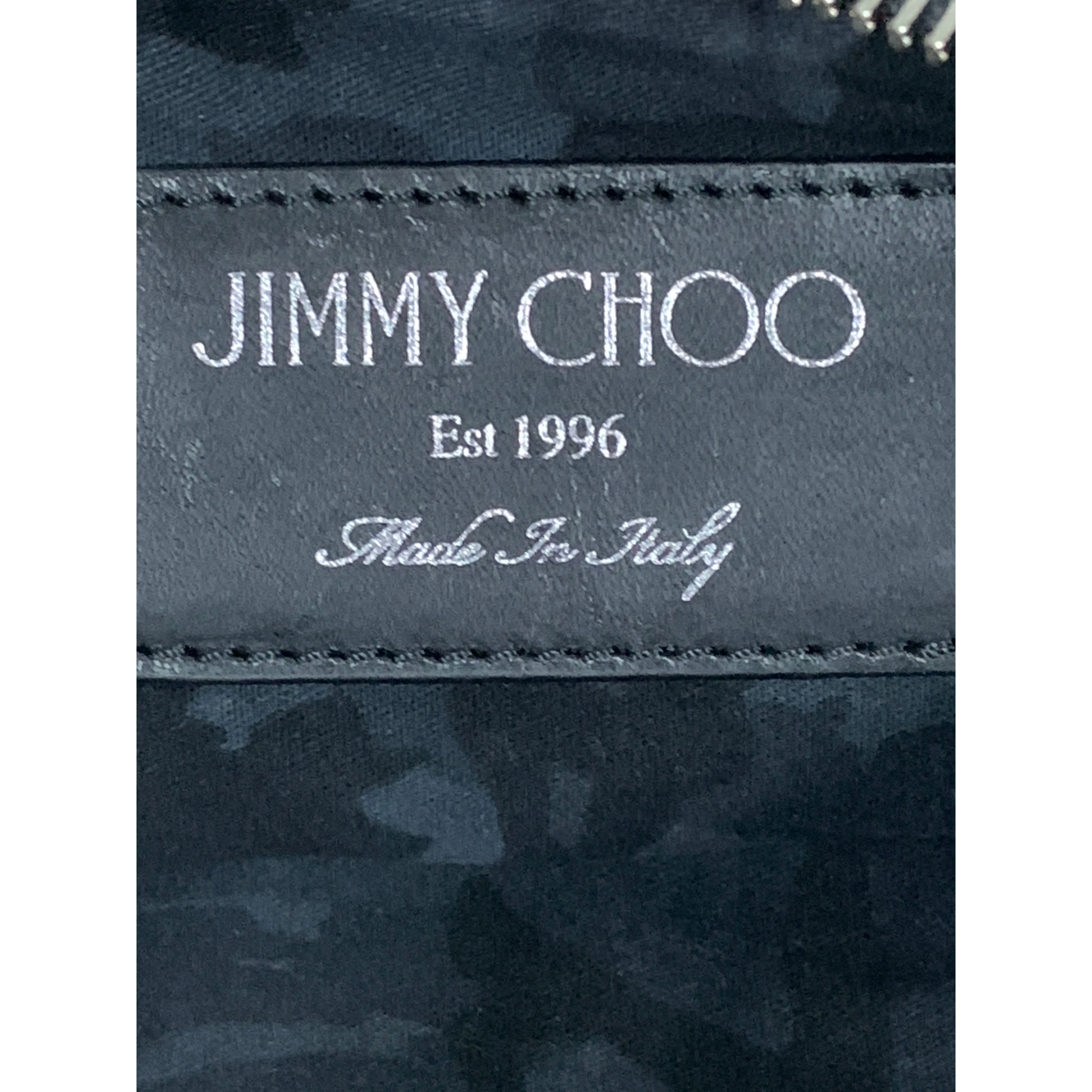 #JIMMY CHOO/Clutch Bag/BLK/Leather/All Over Print