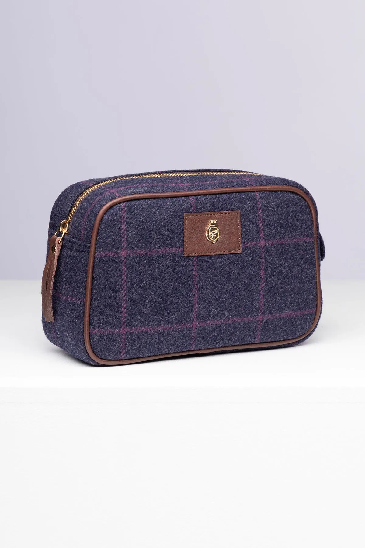 Large Tweed Makeup Bag - Helmsley