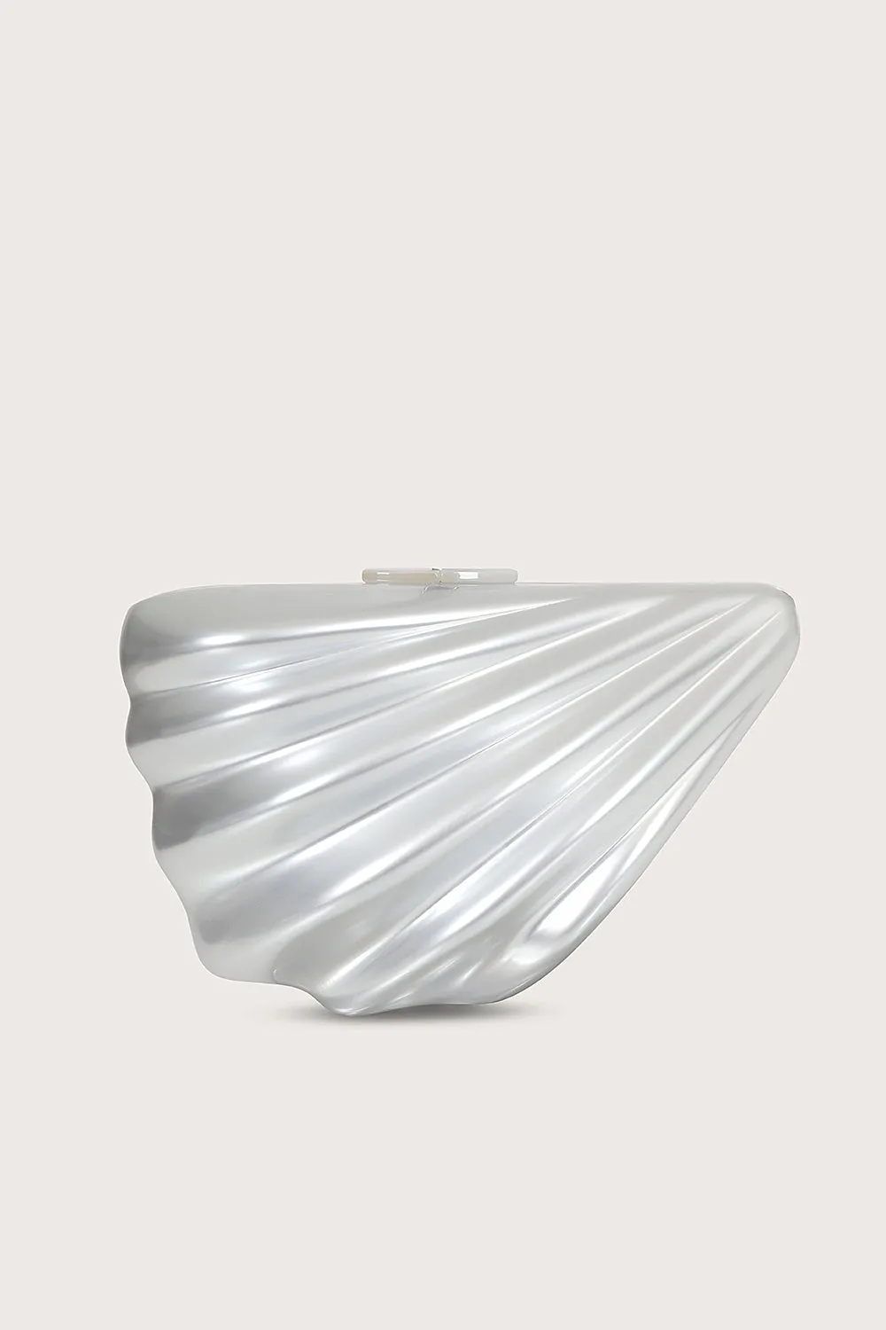 LOTTIE Acrylic Shell Clutch Bag in Silver