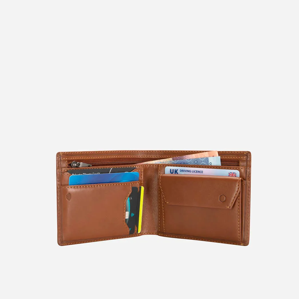 Medium Bifold Wallet With Coin, Tan