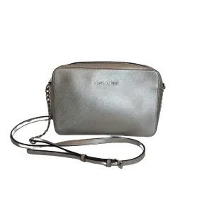 Michael Kors Large Silver Leather Crossbody Bag | Pre Loved |