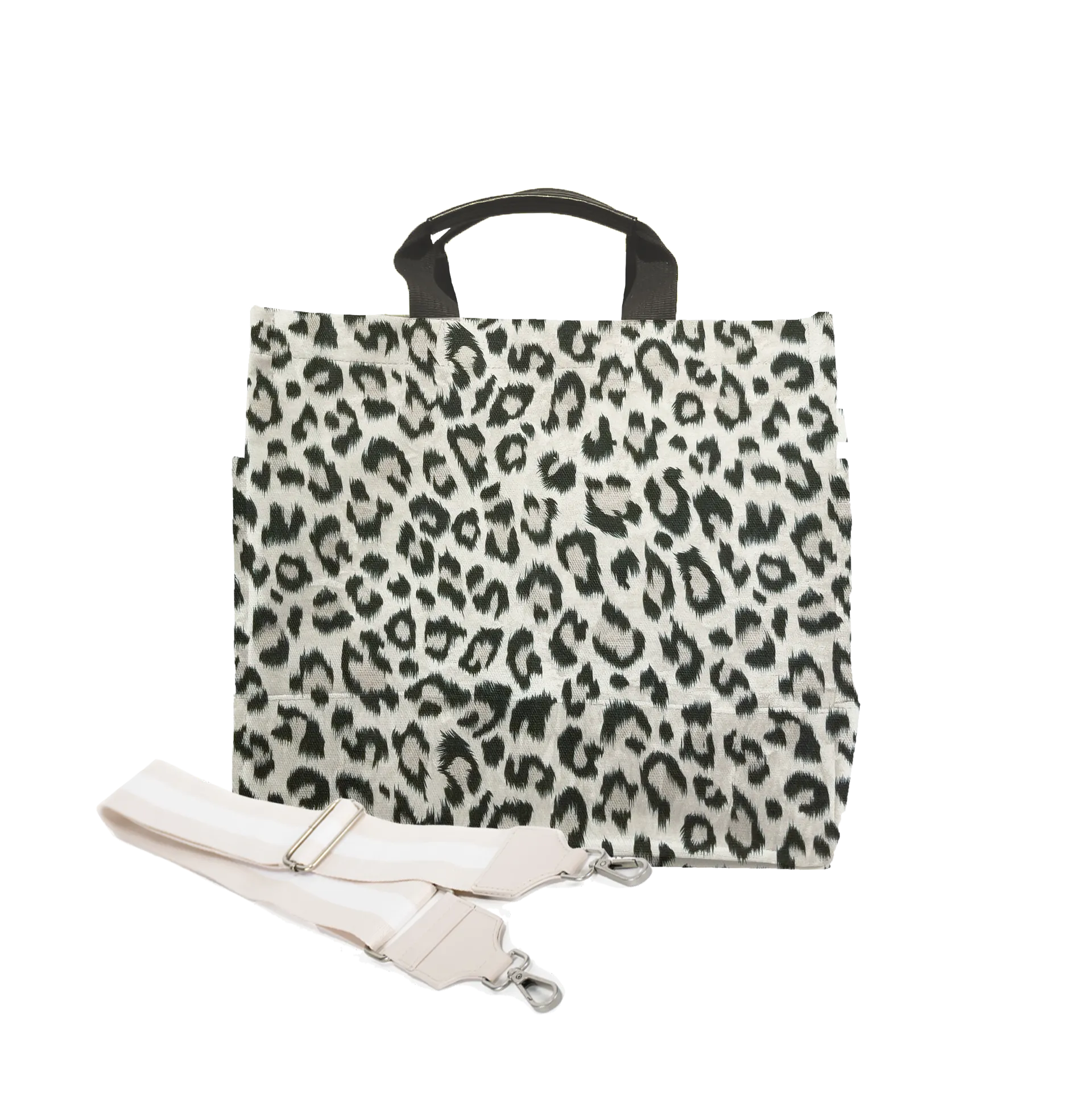 Monogram Stripe Leopard North South Bag