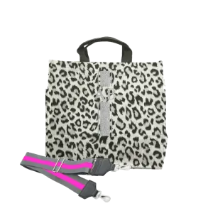 Monogram Stripe Leopard North South Bag