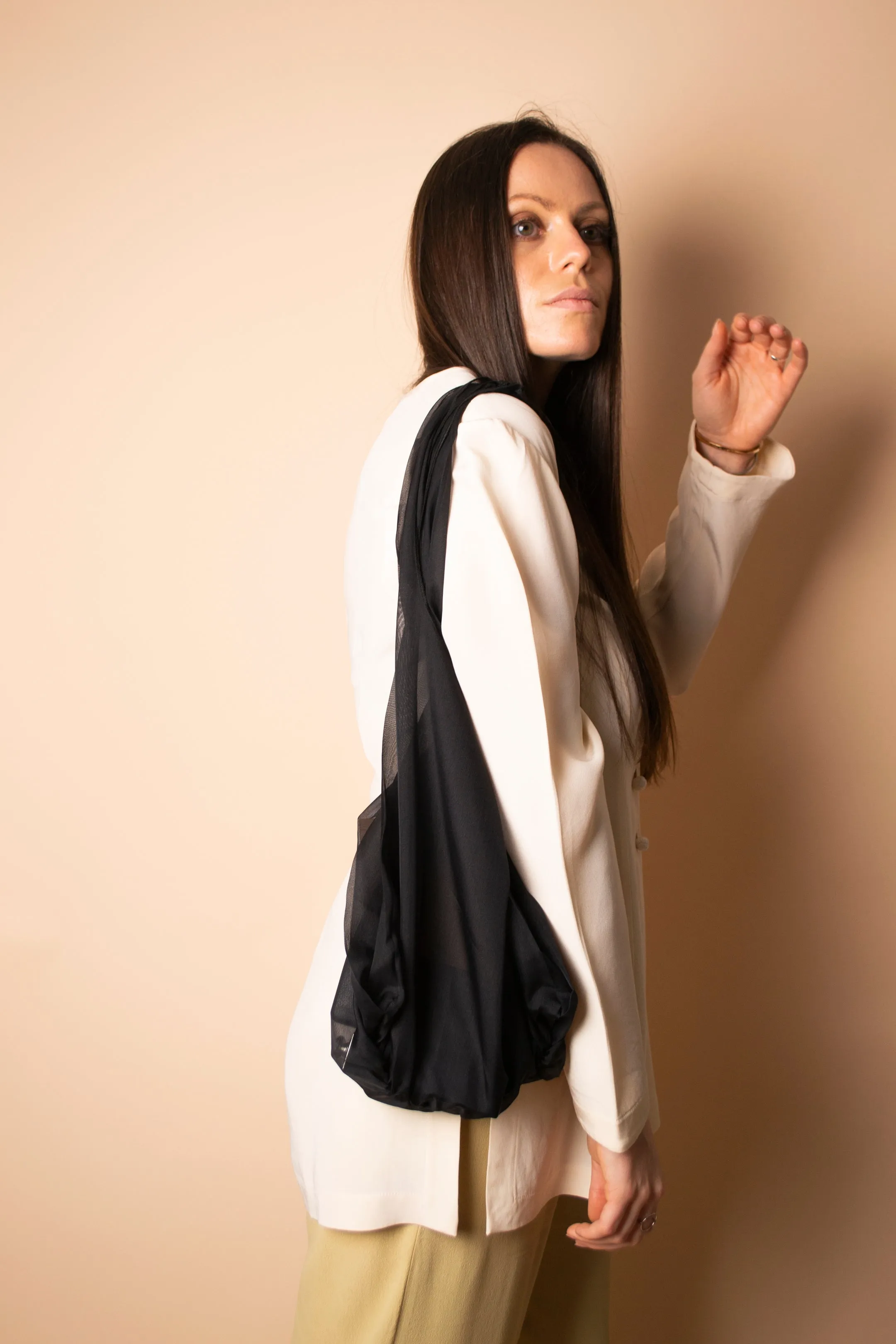 Organza Shopping Bag - Black