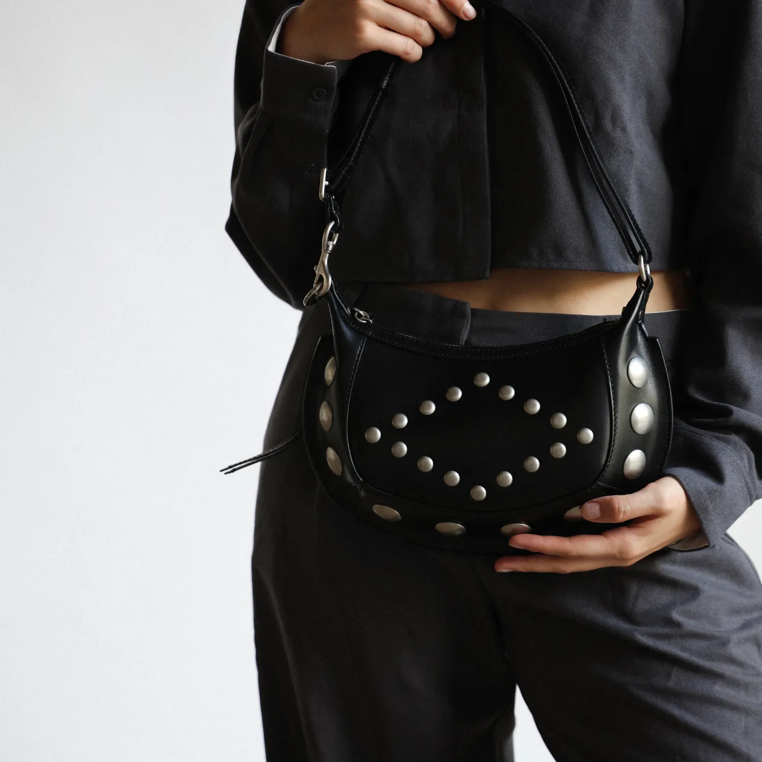 OSKAN MOON BAG | Black/Silver