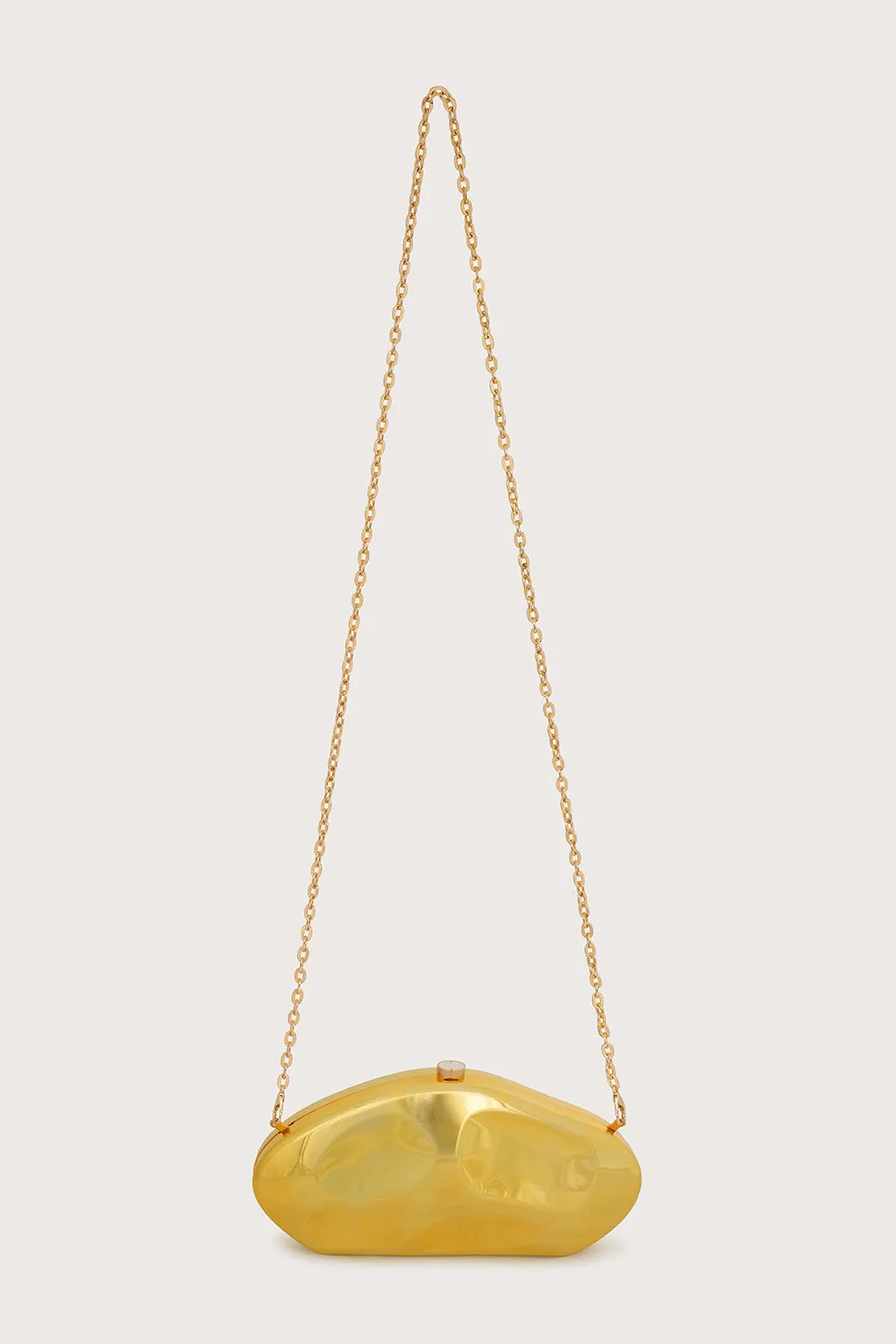 OTTELIE Hammered Acrylic Clutch Bag in Gold