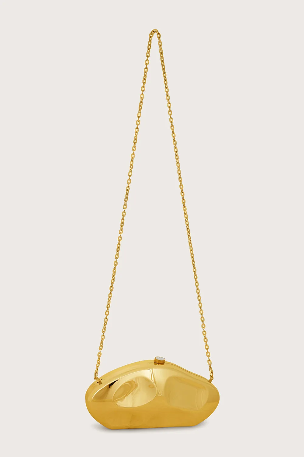 OTTELIE Hammered Acrylic Clutch Bag in Gold