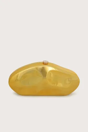 OTTELIE Hammered Acrylic Clutch Bag in Gold