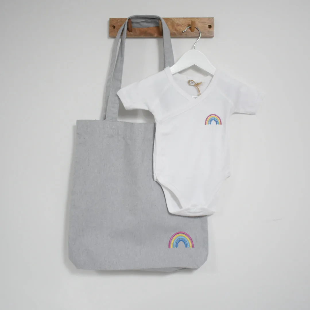 Our Kid Rainbow Tote Bag - Grey