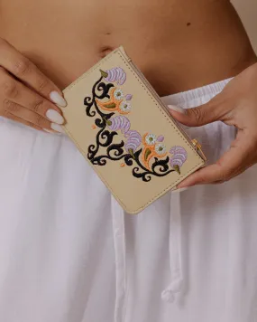 Paisley And Daisies Wallet Off-White